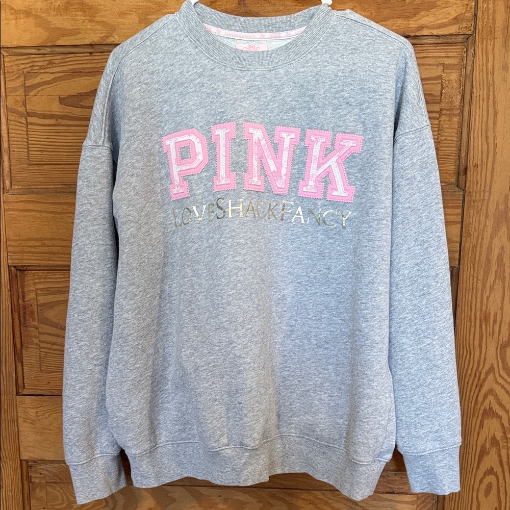 LoveShackFancy/PINK Gray Sweatshirt